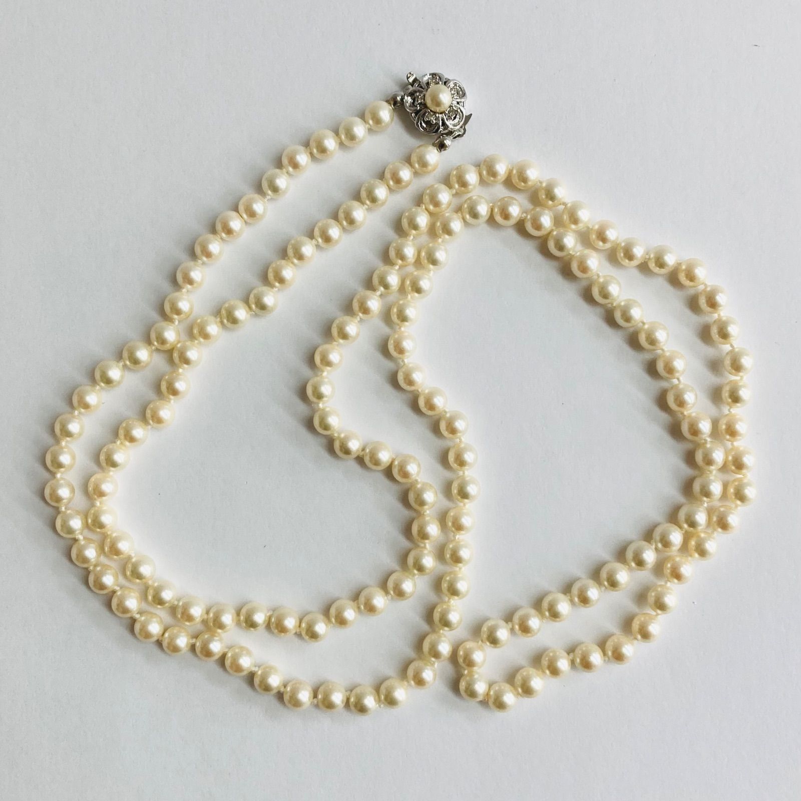 H2509-2125 18K WG ホワイトゴールド パールネックレス 40cm パール