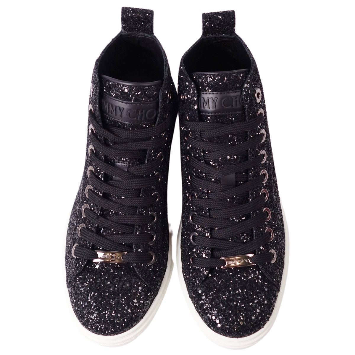 未使用 ジミーチュウ JIMMY CHOO スニーカー ハイカット グリッター