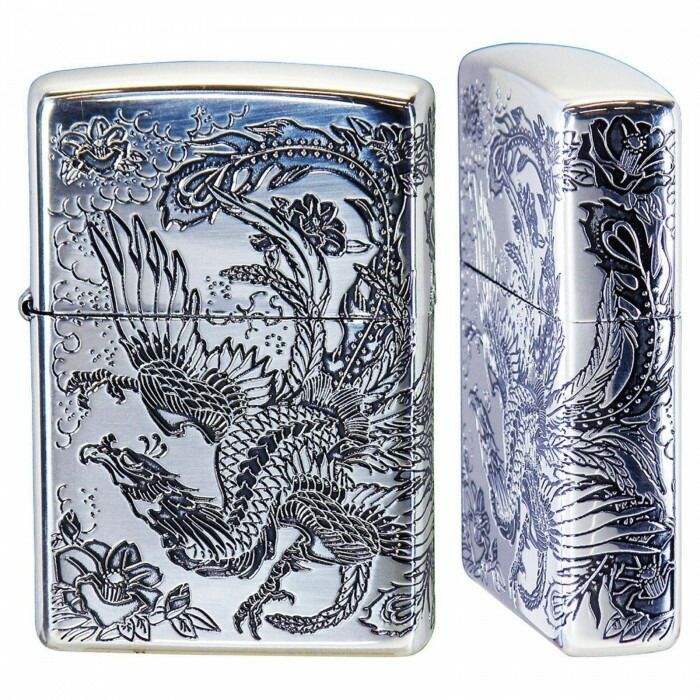 ZIPPO 二面鳳凰 銀イブシ ジッポー] ライター Phenix & Carp [Zippo社