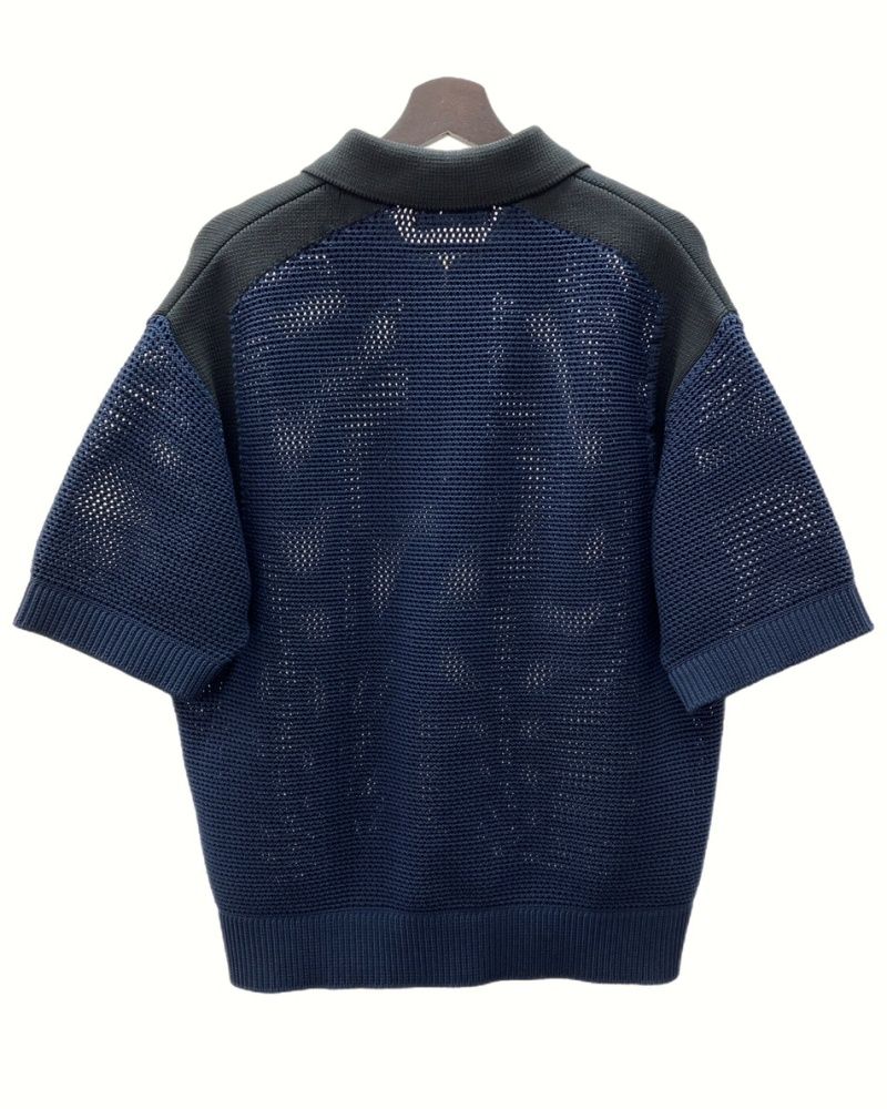 CULLNI〔クルニ〕ニットポロシャツ CULLNI/クルニ】メッシュニットポロシャツ Bi Color Mesh Knit