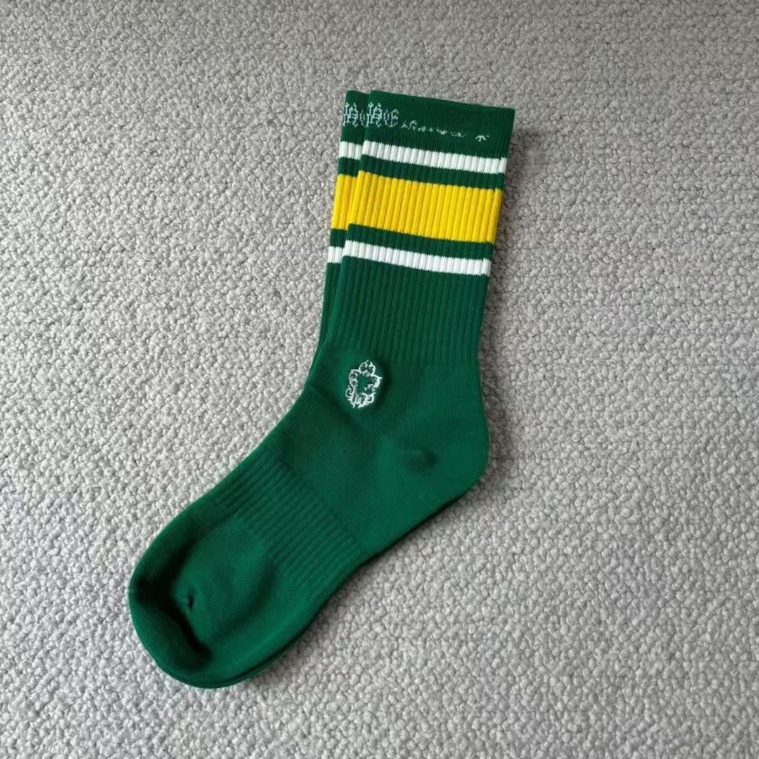 CHROME HEARTS (クロムハーツ) sock-u-sport ダガー刺繍 ボーダー柄 ソックス 靴下 3足セット マルチ - メルカリ