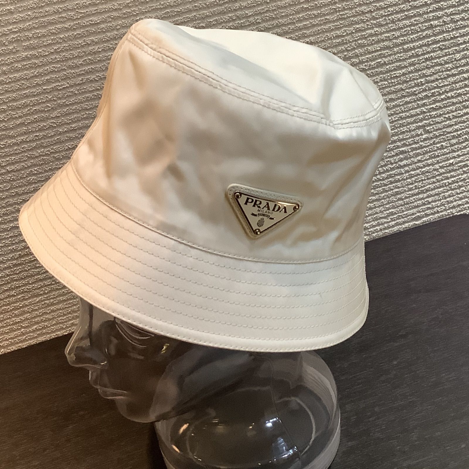 美品 PRADA プラダ バケットハット バケハ M