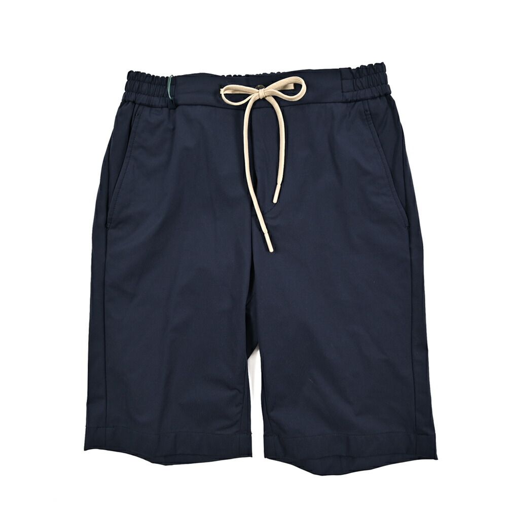 BERWICH ベルウィッチ SHORT ジャージーショーツ ノータック ストレッチ イージーハーフパンツ 春夏 ナイロン ネイビー イタリア製 424212
