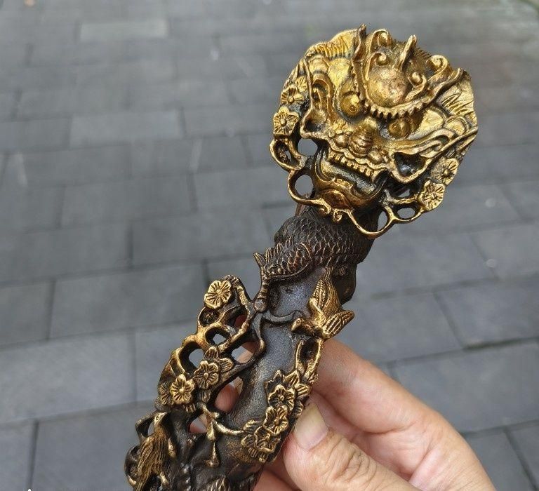 銅 細工 龍如意 開運 風水 招財 置物 工芸品 - メルカリ