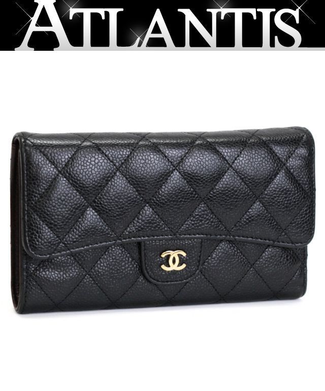 シャネル CHANEL クラシックロングフラップウォレット 三つ折り長財布  