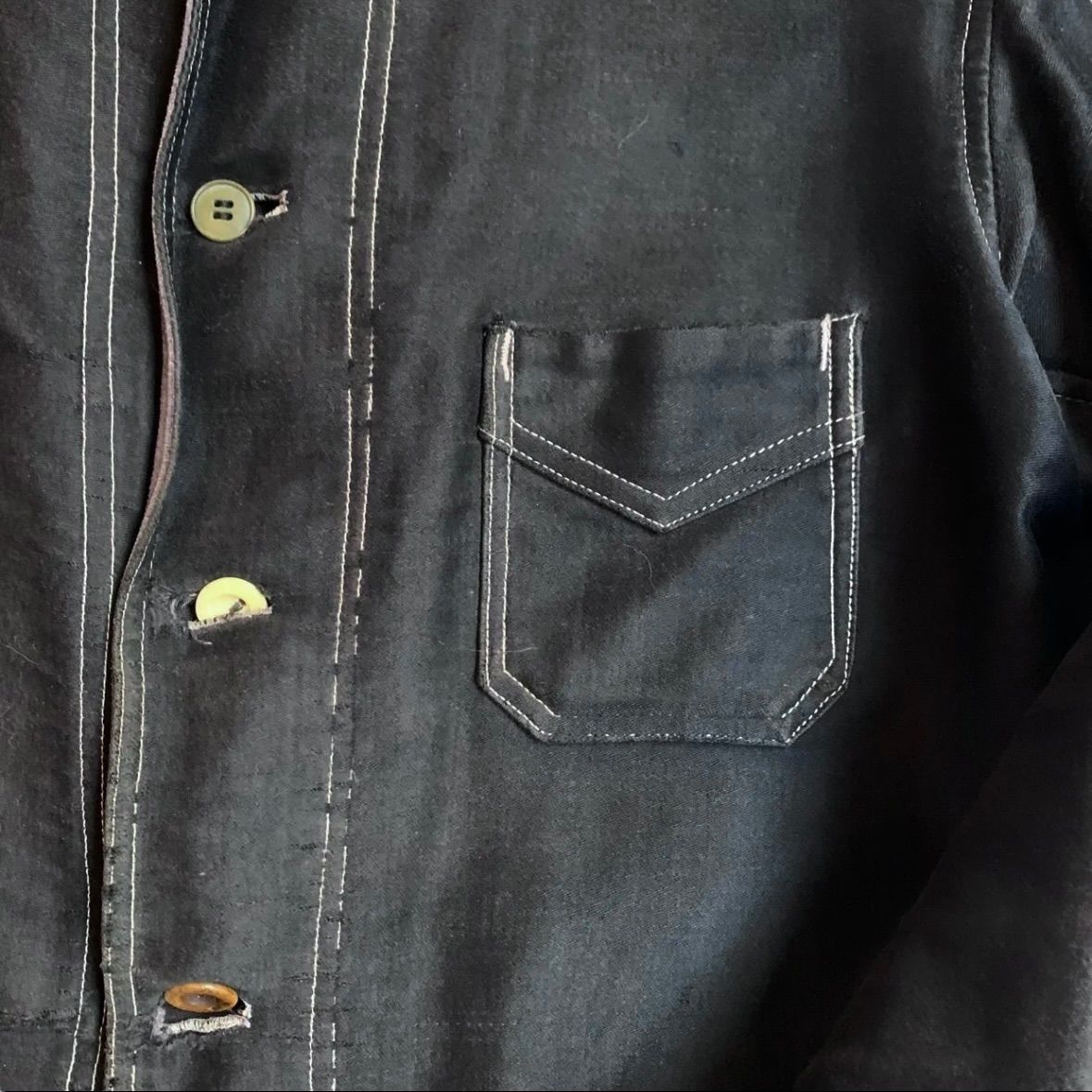 30s~40s ブラックモールスキン ジャケット 30s 40s French Work Black Moleskin Jacket 30年代 40年代
