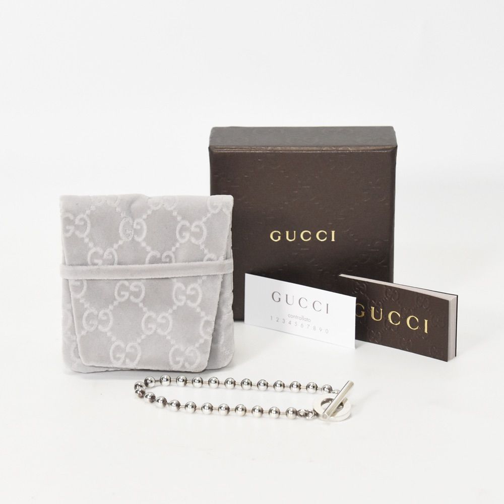 ABランク】GUCCI グッチ ボールチェーン ブレスレット シルバー silver