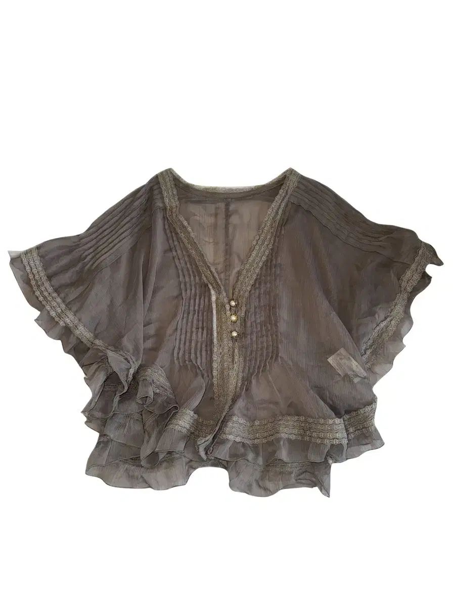 美品 45R RPM おこめ平のカットワークカシュクールブラウス 羽織り