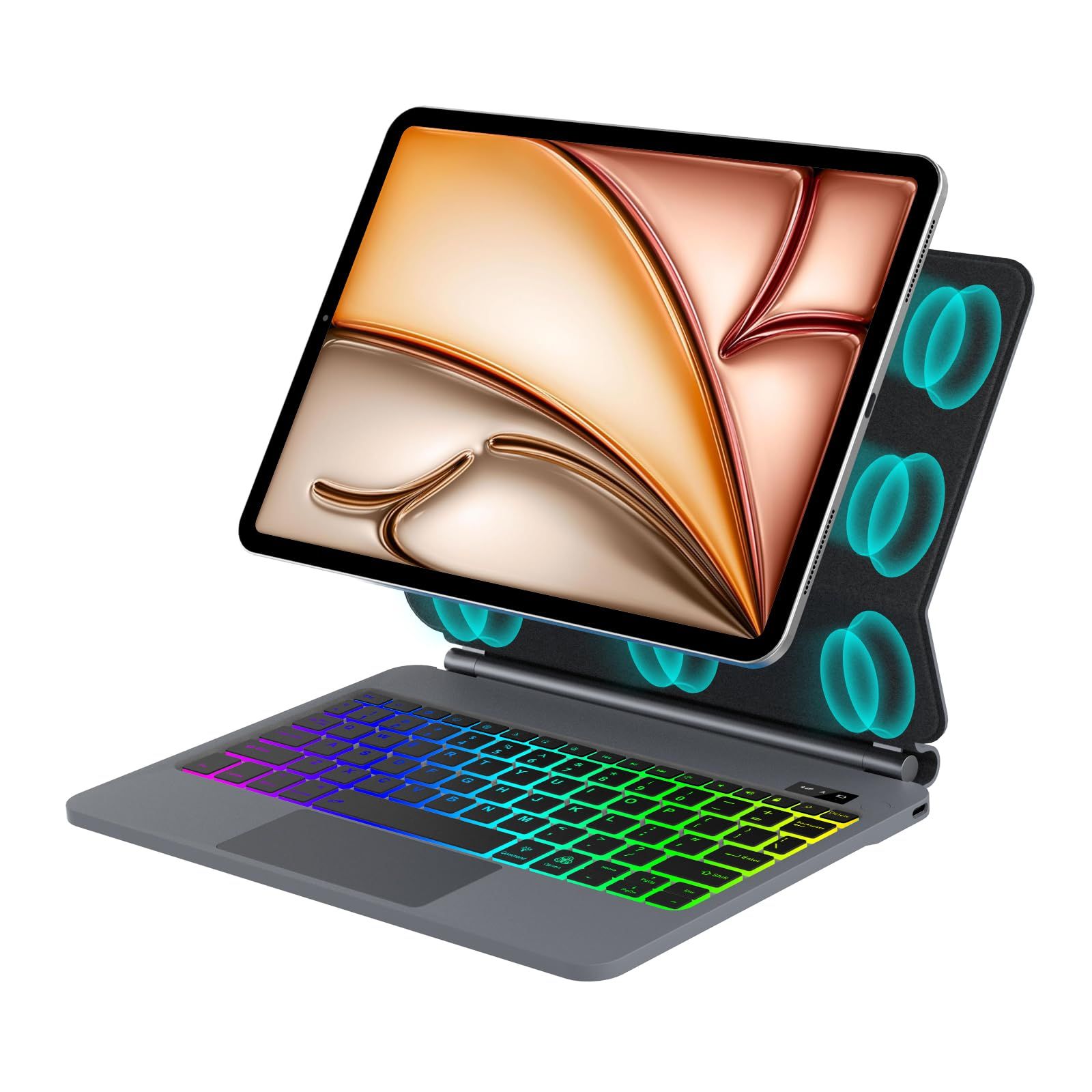 進級版 マジックキーボード iPad Air 13インチ M2 M3 ipad Pro 12.9 第6世代|第5世代|第4世代|第3世代 ケース キーボード iPad Pro12.9 イン チ キーボー ド マルチタッチジェスチャー対応 7