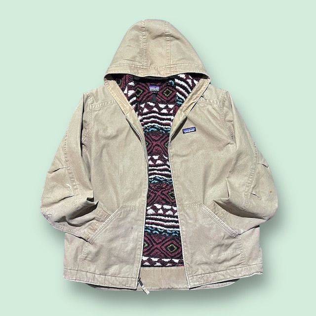 カラーベージュpatagonia lined canvas hoody 焚き火ジャケット - ブルゾン