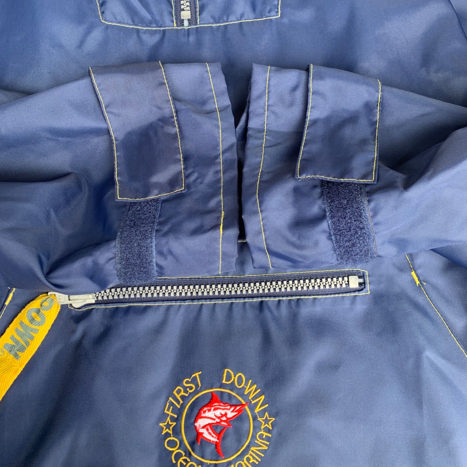 90s FIRSTDOWN マリン ナイロンアノラックパーカー 大きいサイズ