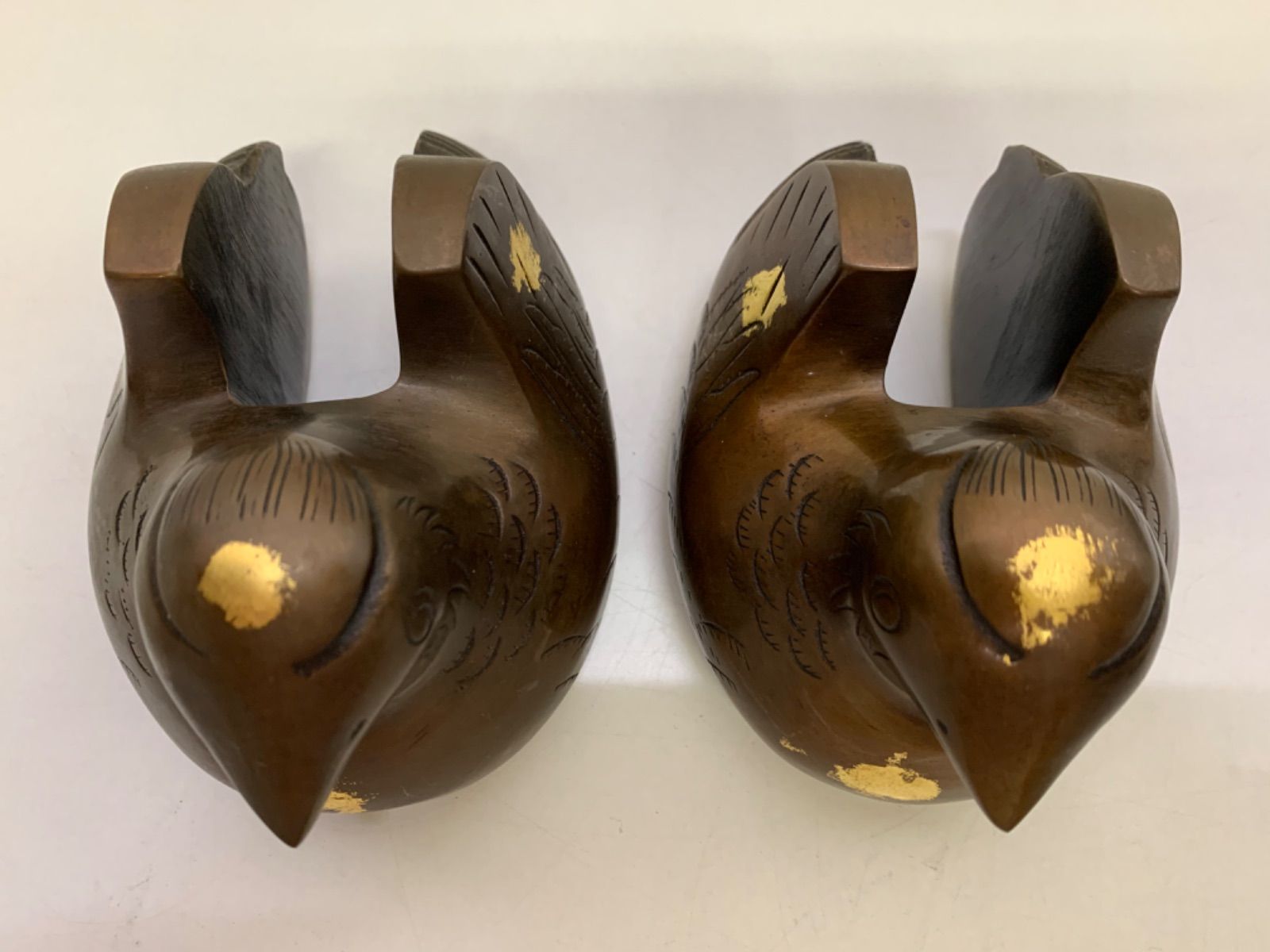 新作モデル 鴛鴦 置き物 屏風押さえ 高岡銅器 おしどり 美術工芸品 - メルカリ その他