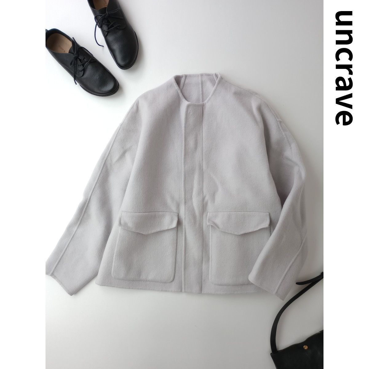 定価37950円 uncrave アンクレイヴ RIVER SHORT COAT リバー ショートコート ノー ウール ジャケット オンワード樫山 86T＋3655 25F