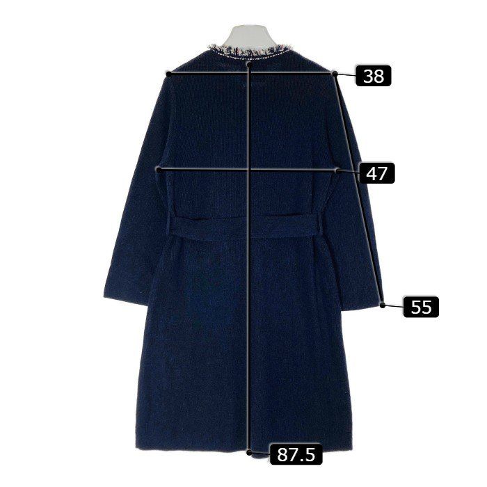 ☆ANAYI アナイ カシミア混 ロングカーディガン ネイビー size38