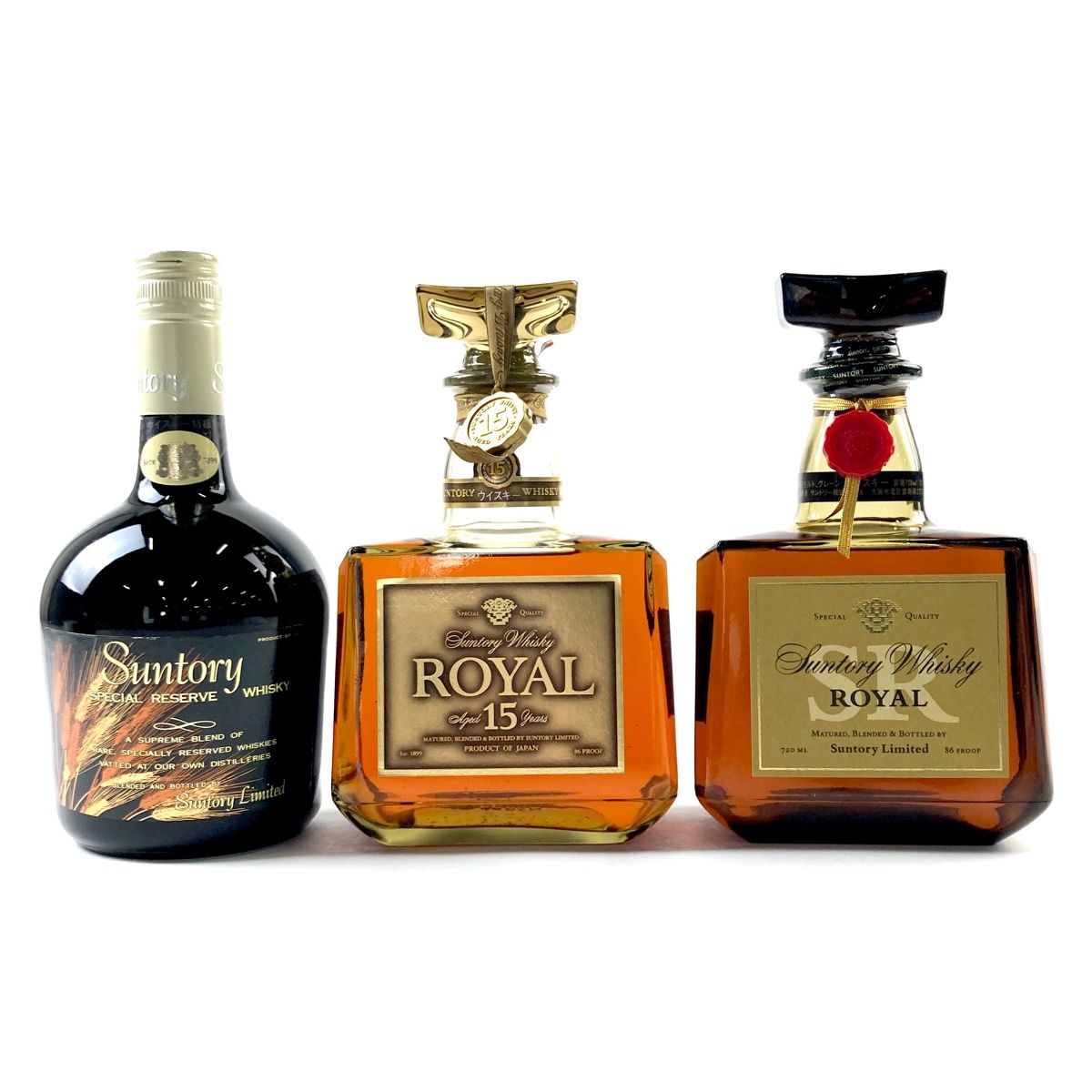 東京都内限定お届け】 3本 サントリー SUNTORY スペシャルリザーブ ローヤル 15年 ゴールドラベル ローヤル SRラベル 750ml  ウイスキー セット 【古酒】 - メルカリ