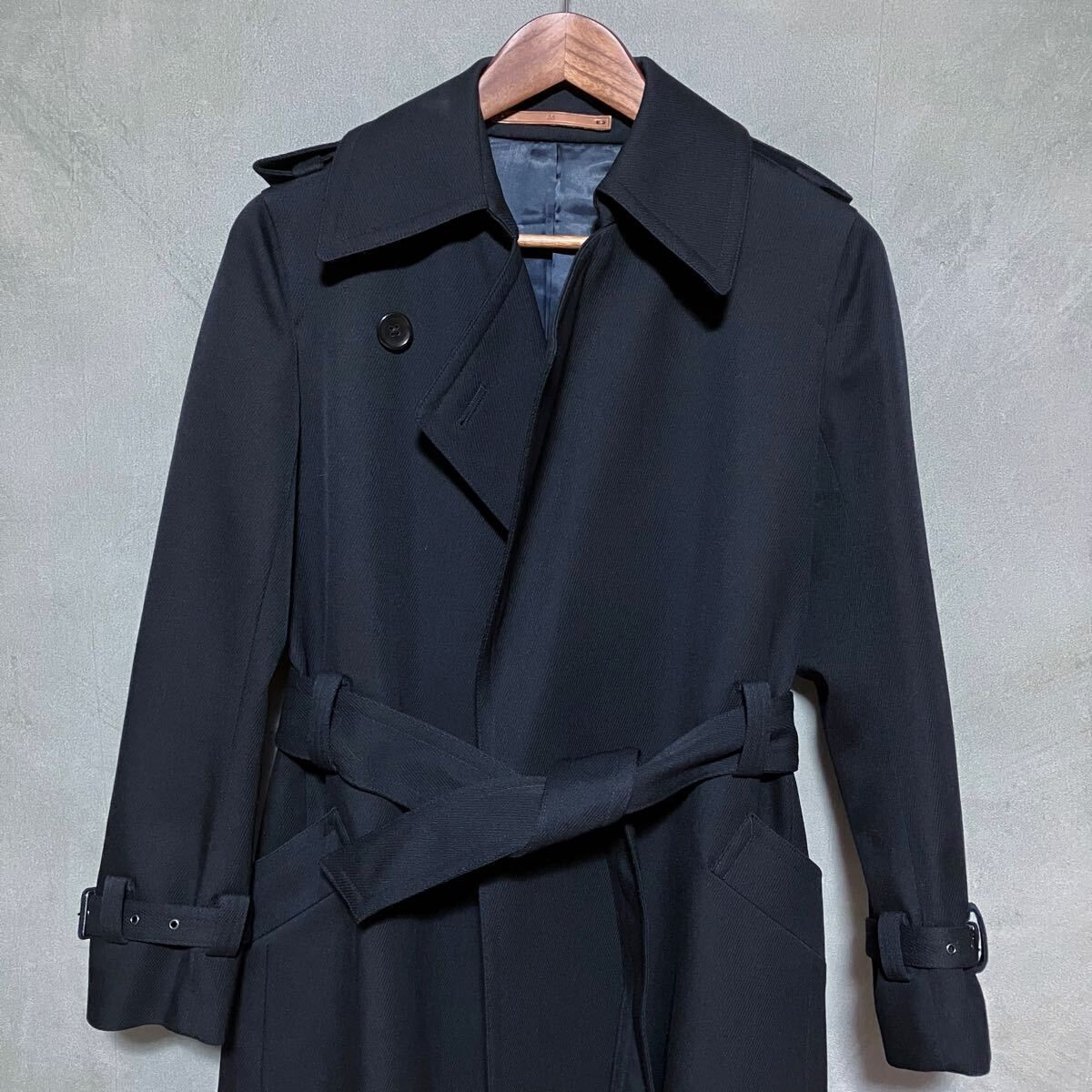SCYE BASICS サイベーシックス ウールツイル ベルテッド ラップ ロング タイロッケンコート size.36(S) ネイビー 濃紺 総裏地  定価15万円 - メルカリ
