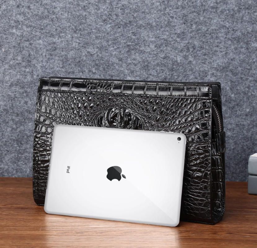 クロコダイル革ハンドバッグ男性本革 感封筒バッグ男性ハンドバッグハンドバッグ男性ハンドバッグ