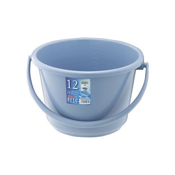 20セット ポリバケツ|清掃用品 12WB ブルー 丸型 ベルク 〔家庭用品 掃除用品 業務用〕 代引不可