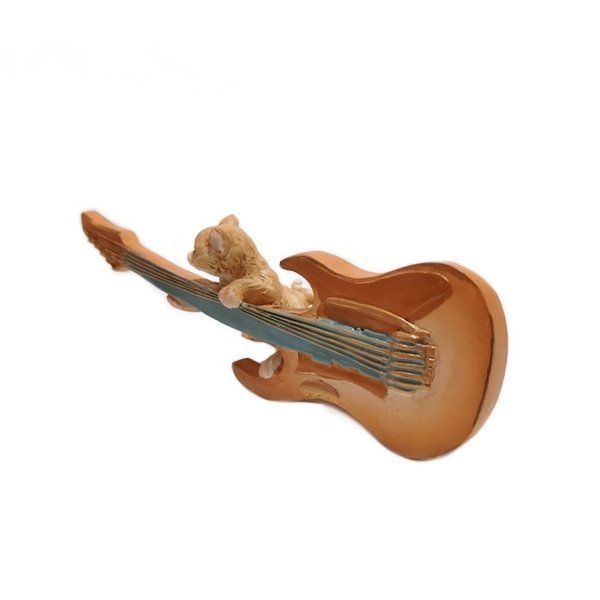 ギター猫 エレキギター ミュージシャン 猫雑貨 ミニチュア