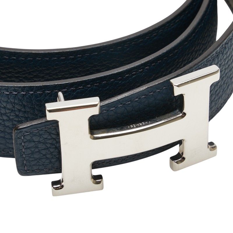 HERMESエルメス コンスタンス リバーシブル レザー ベルト ブラックブルー HERMES(エルメス) 03's CONSTANCE belt/コンスタンス Hバックル