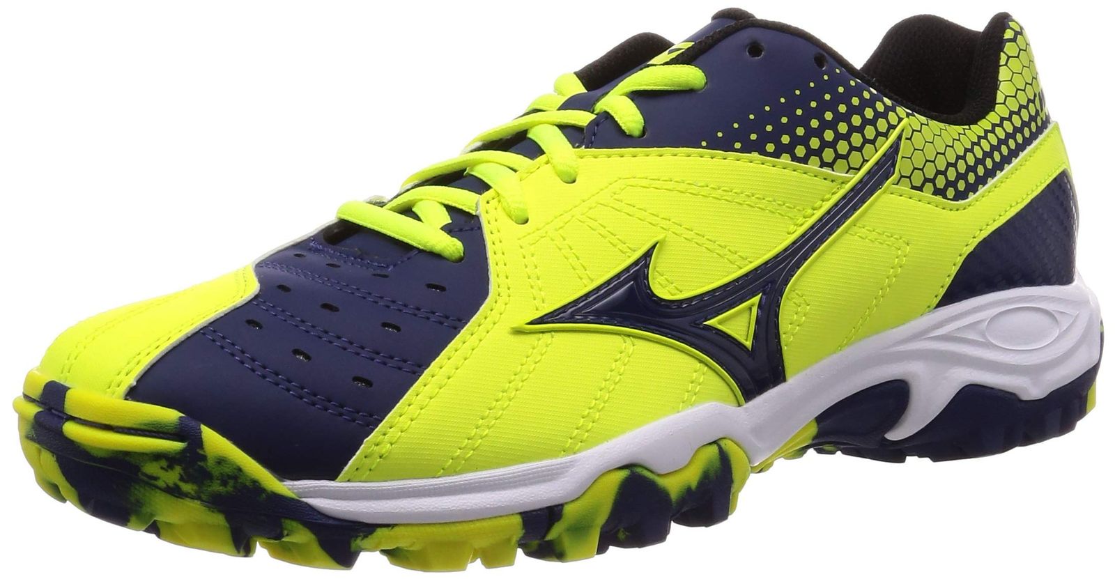 ミズノ ハンドボールシューズ ウエーブガイア 3 部活 幅広 軽量 インドア イエロー ネイビーホワイト 25.0 cm 2E イエロー ネイビーホワイト 25.0 cm 2E