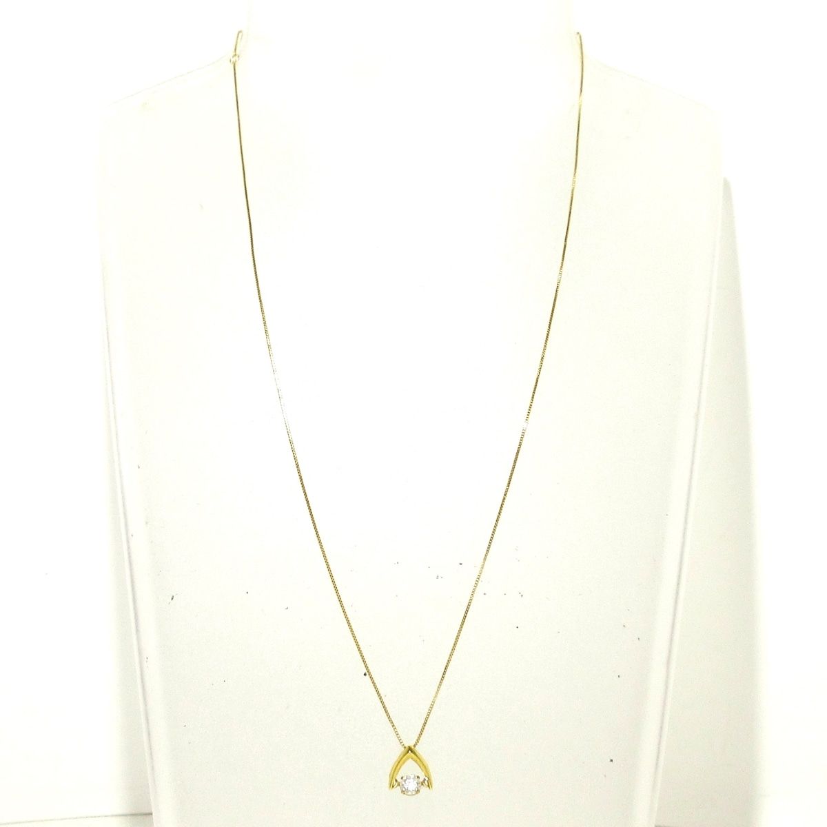 Unbranded ノーブランド ネックレス K18YG×ダイヤモンド 総重量 1.3g 0.20刻印