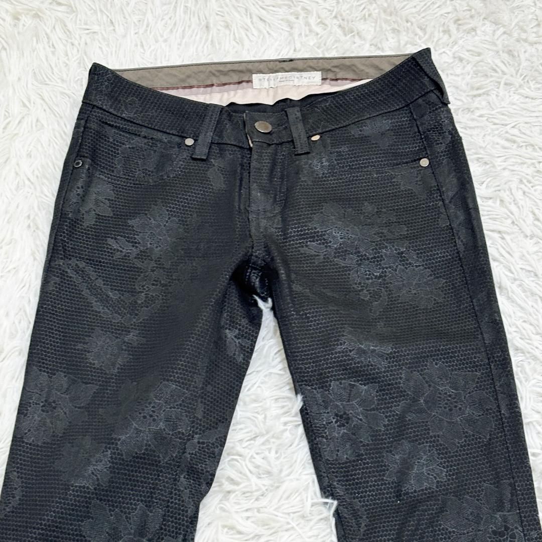 STELLA McCARTNEY レザー調 コットンパンツ 25 花柄