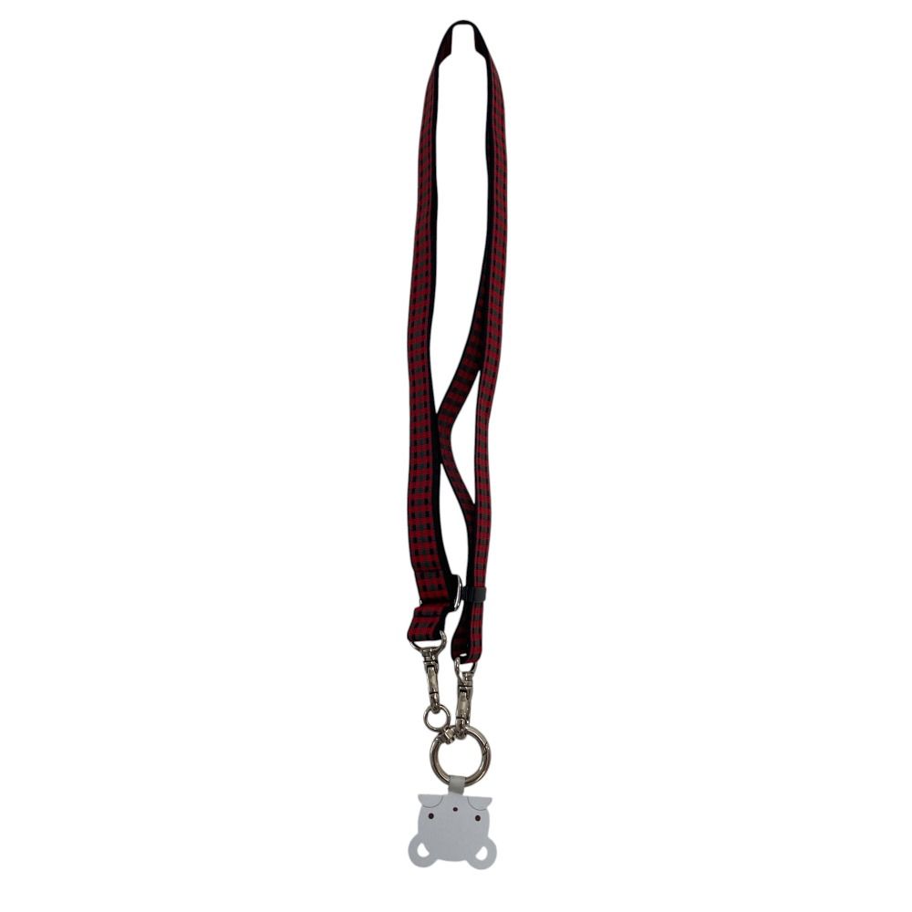 新品同様 familiar ファミリア チェック柄 くま ショルダーストラップ