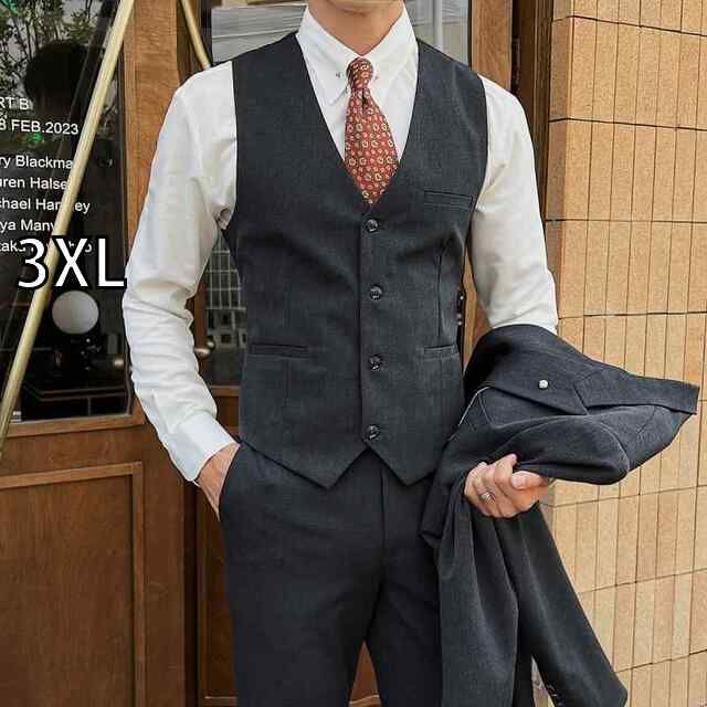 [3XL]春 コーデ メンズ  服 シンプル ファッション オシャレ 大人 かっこいい 大きいサイズ ストリート 紳士服 ハイエンド ベスト ビジネス カジュアル フォーマルスーツ 結婚式 服