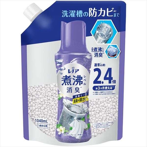 まとめ買い-7点セット レノア煮沸レベル消臭抗菌ビーズ 洗濯槽の防カビ クリーンフレッシュの香りつめかえ用特大 Ｐ＆Ｇ