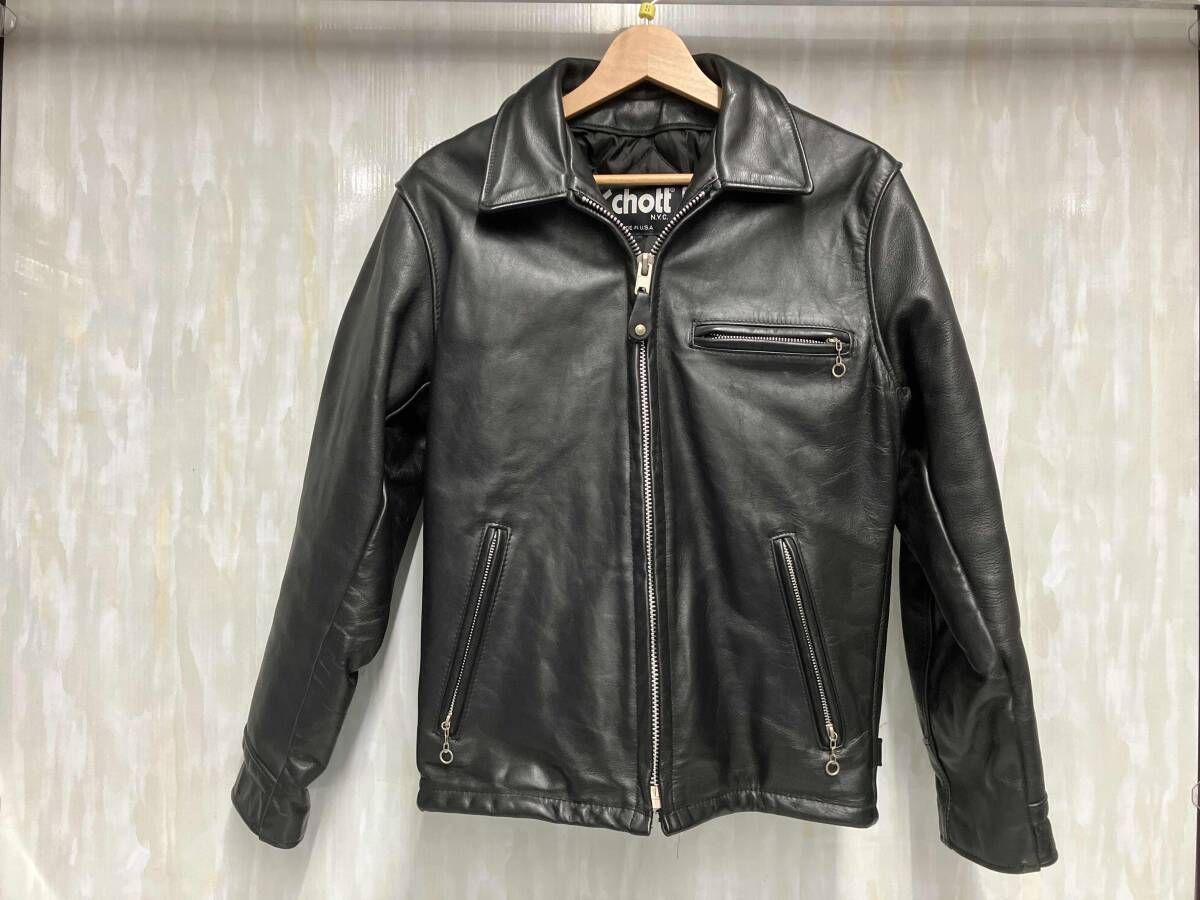 Schott AT101 ブラック レザージャケット ライダース 36 【公式通販】