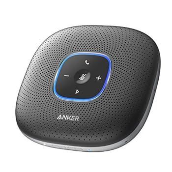 【中古】(非常に良い)Anker PowerConf スピーカーフォン オンライン会議 テレワーク （グレー：メタリック）
