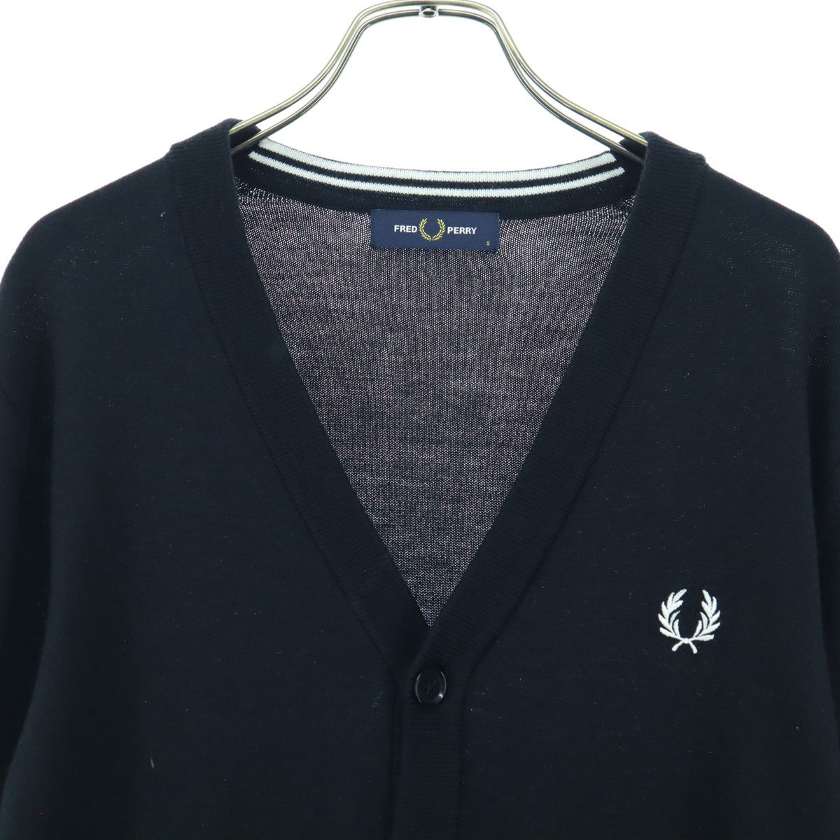 FRED PERRY」 カーディガン LARGE ブラック メンズ FRED PERRY