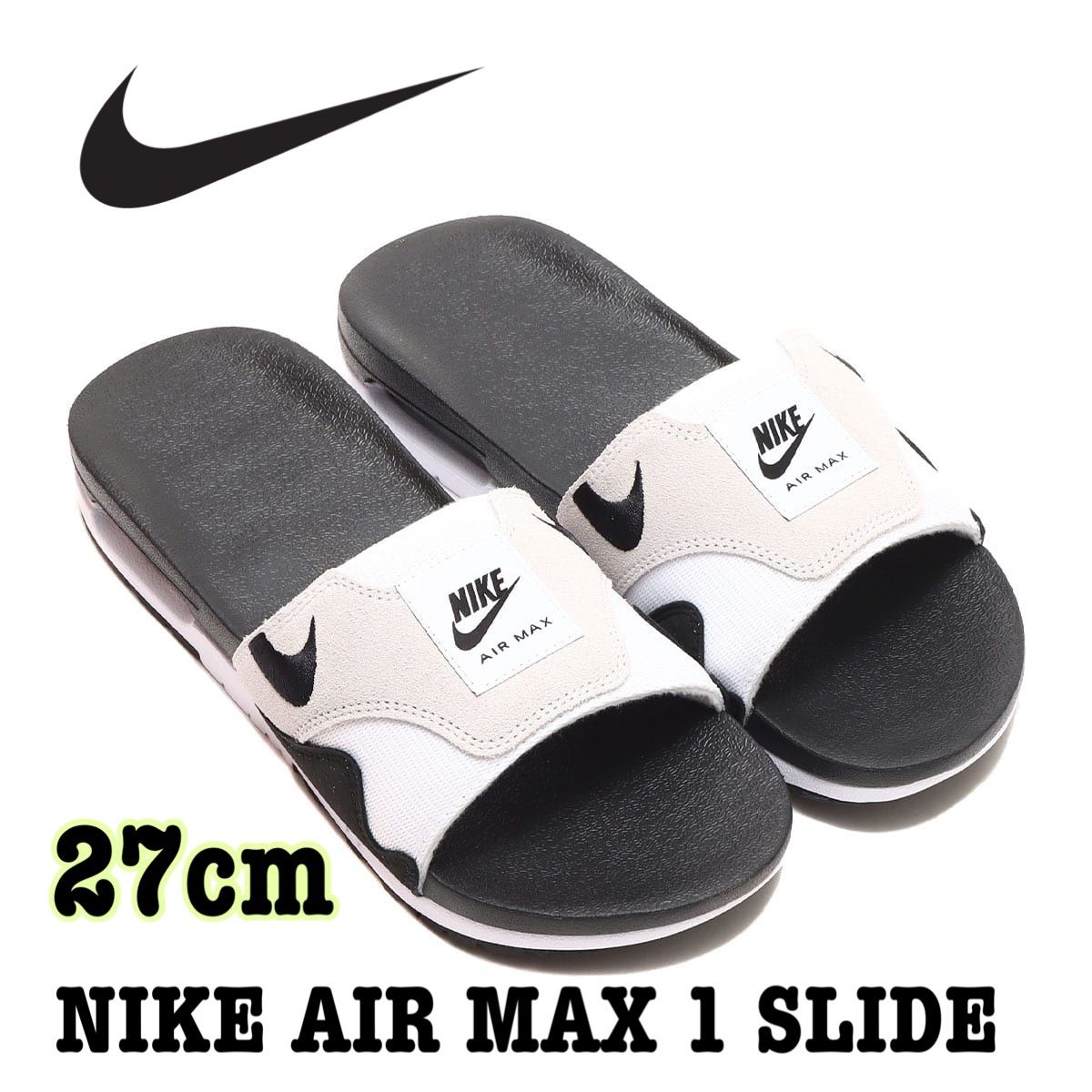 NIKE AIR MAX 1 SLIDE WHITE/BLACK-LT NEUTRAL GREY ナイキ エア 
