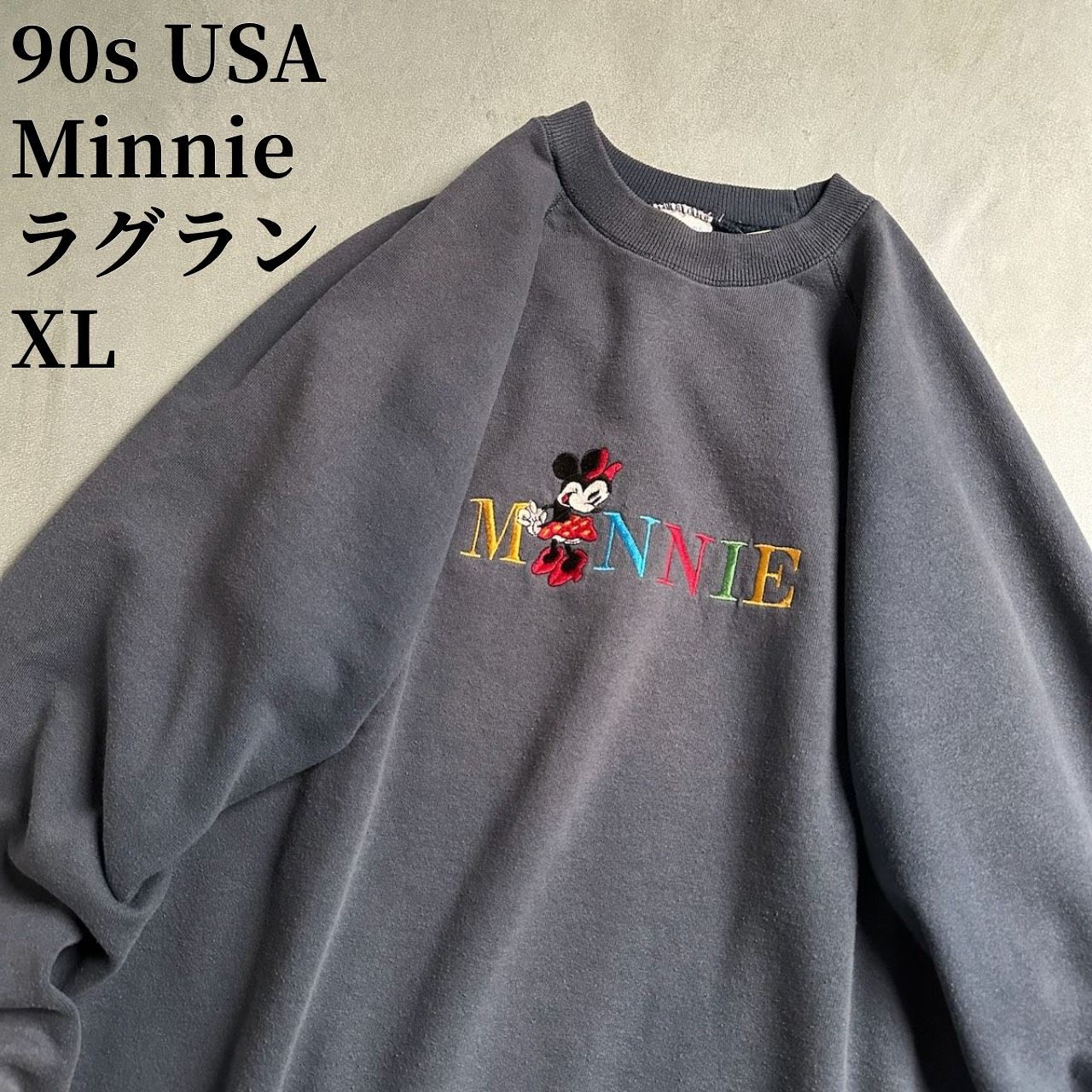 90s USA Hanes Disney ミニー ラグラン スウェット トレーナー 