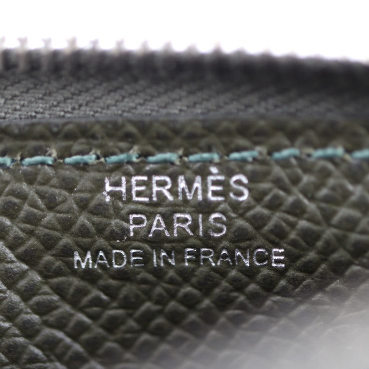HERMES エルメス シティ ジップ コインケース エヴァーカラー グリーン カードケース ウォレット HERMES エルメス レザー シティ ジップ カード コイン ケース 小銭入れ