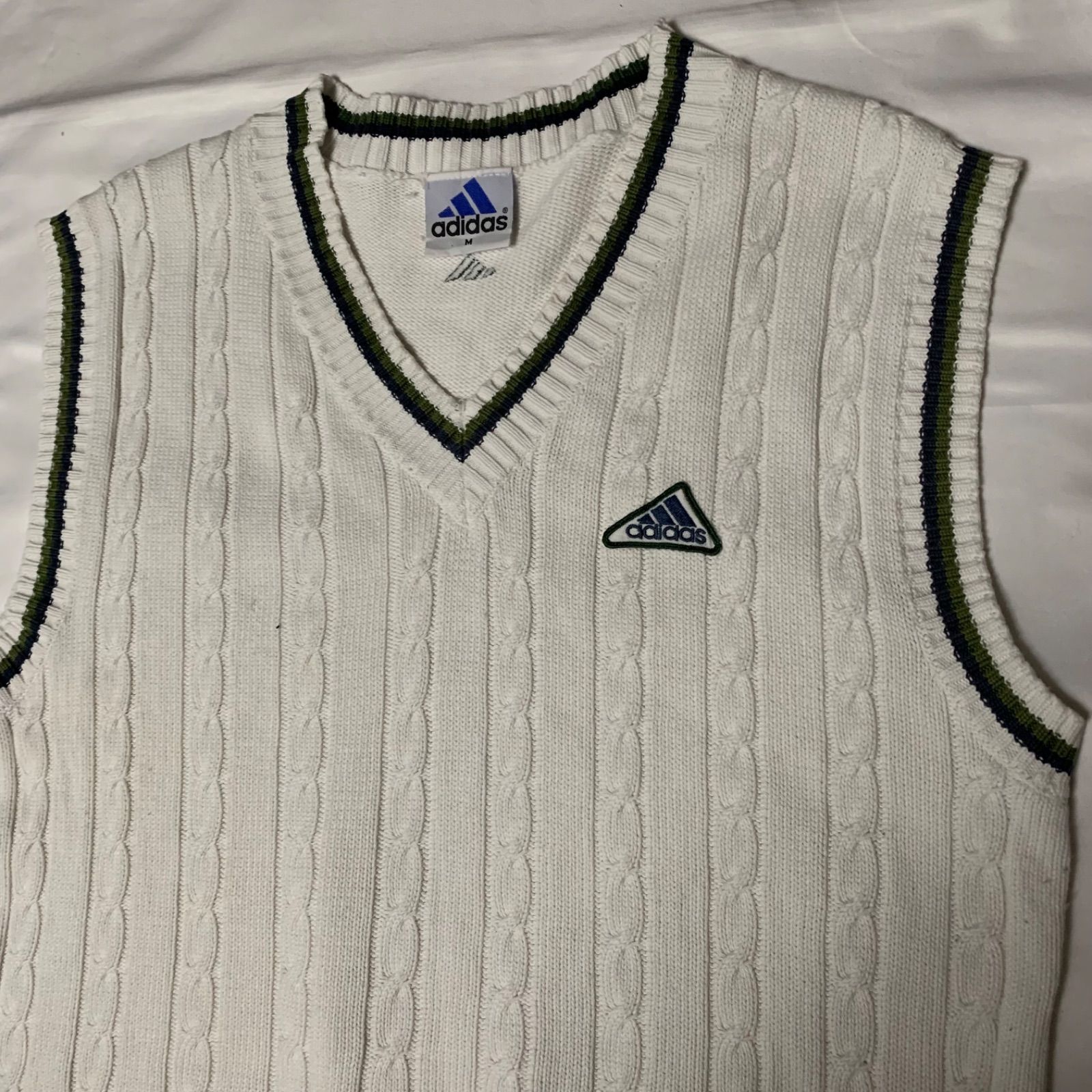 00s adidas V-Neck Cotton Knit Vest アディダス コットンニットベスト 