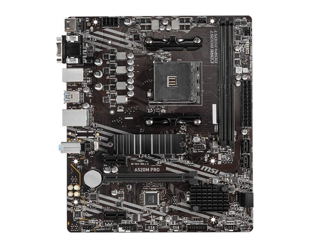 MSI A520M PRO マザーボード mATX AMD Ryzen 3000 第 3 世代 AM4 DDR4 M.2 B 3.2