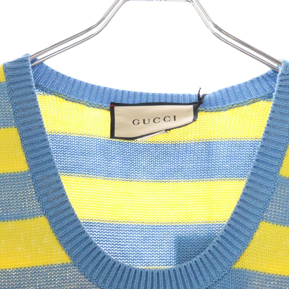 GUCCI (グッチ) 23AW アニマル 刺繍 マキシ丈 ボーダー ニット