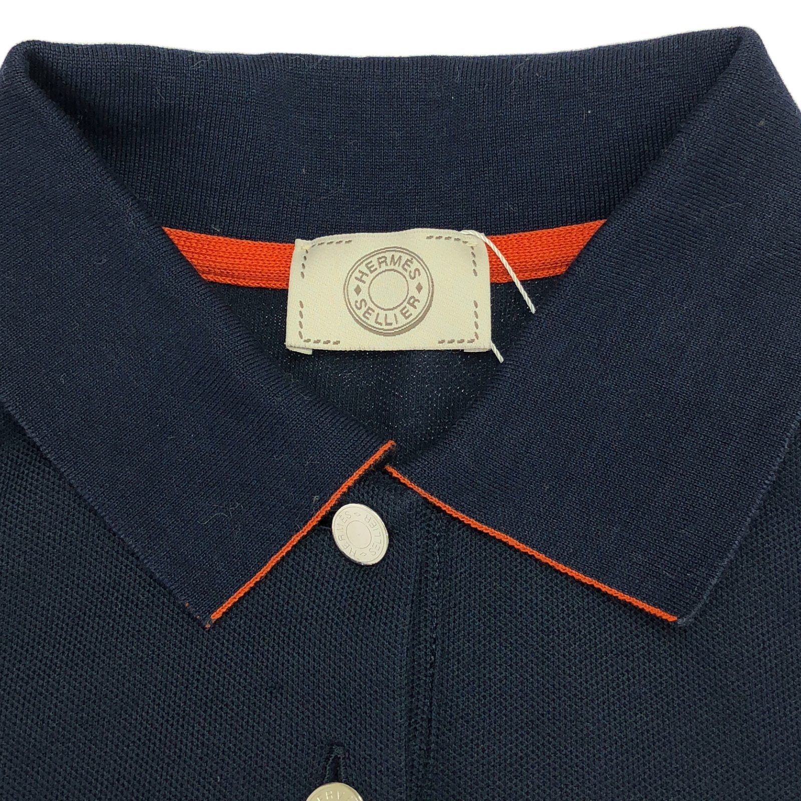 エルメス HERMES ポロシャツ ポロシャツ ネイビー コットン
