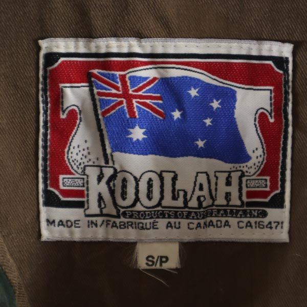カナダ製 ワックスコットン コート S カーキ KOOLAH メンズ 古着