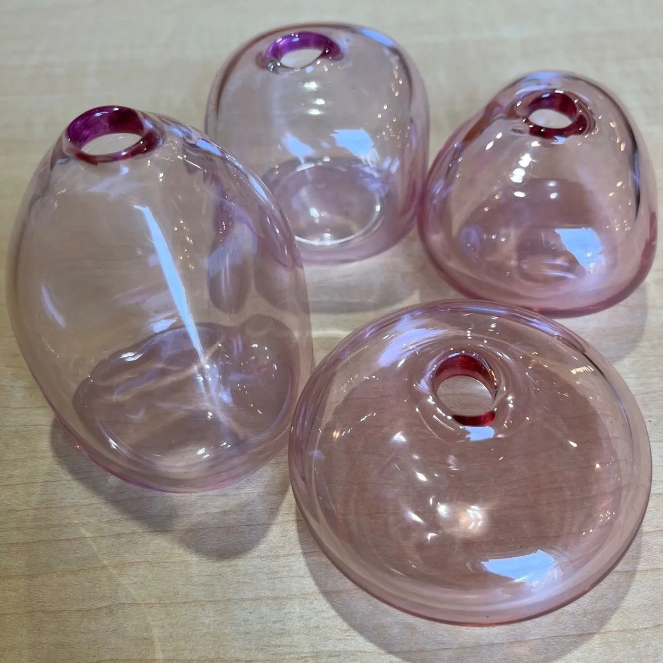 sghr スガハラ 一輪挿し 花瓶 花器 フラワーベース ピンク 4点セット 