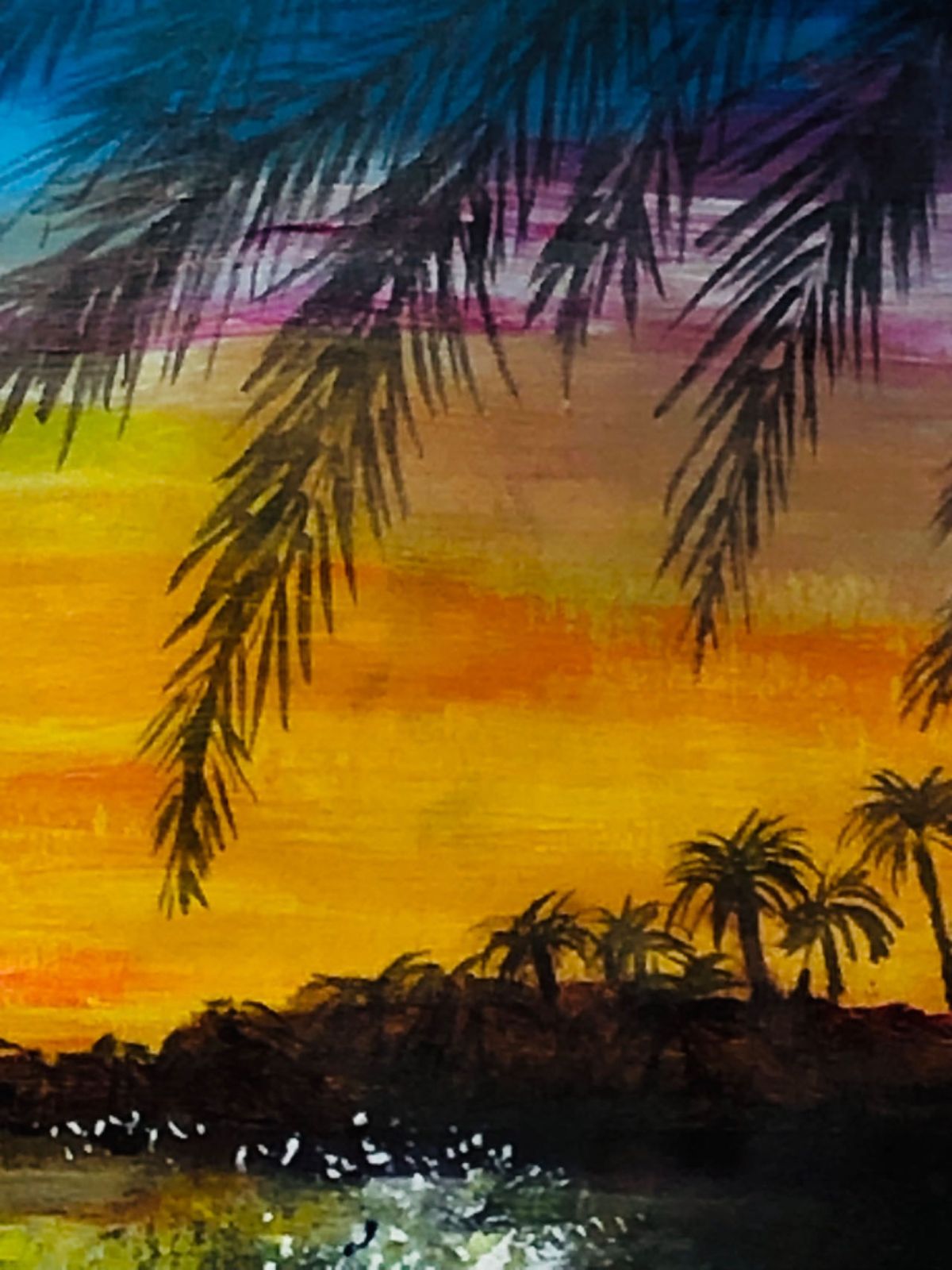 絵画「円月島の夕日」アクリル絵/新品額縁 絵画「円月島の夕日」アクリル絵/新品額縁 - メルカリ