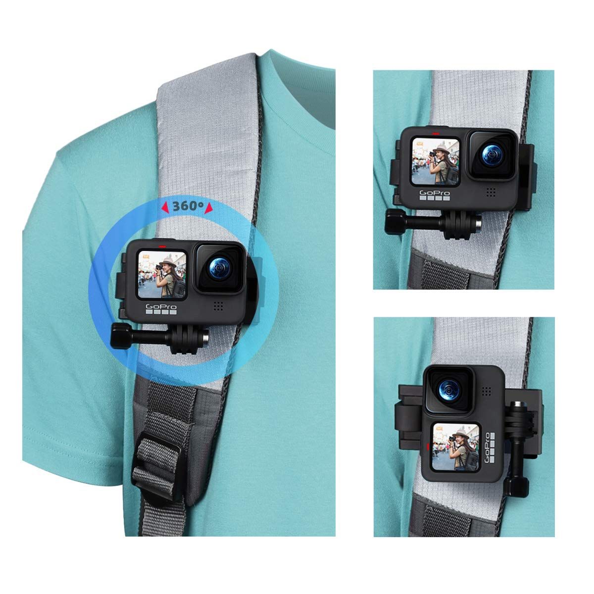 カメラ VnoPro GoProアクセサリーバックパックショルダーチェスト