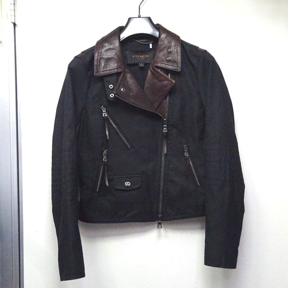 COACH - コーチ ライダースジャケット コットンライダースジャケット ブラック系 S FtTh973721 中古 FtTh973721 コーチ ライダースジャケット コットンライダース