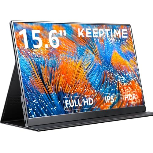 KEEPTIME モバイルモニター 15.6インチ 1920*1080 モバイルディスプレイ ポータブルモニター IPS液晶パネル 非光沢画面 薄型 軽量 マグネット保護カバー付き USB Type-C ミニHDMI PS4|XBOX|Switch|PC|mp