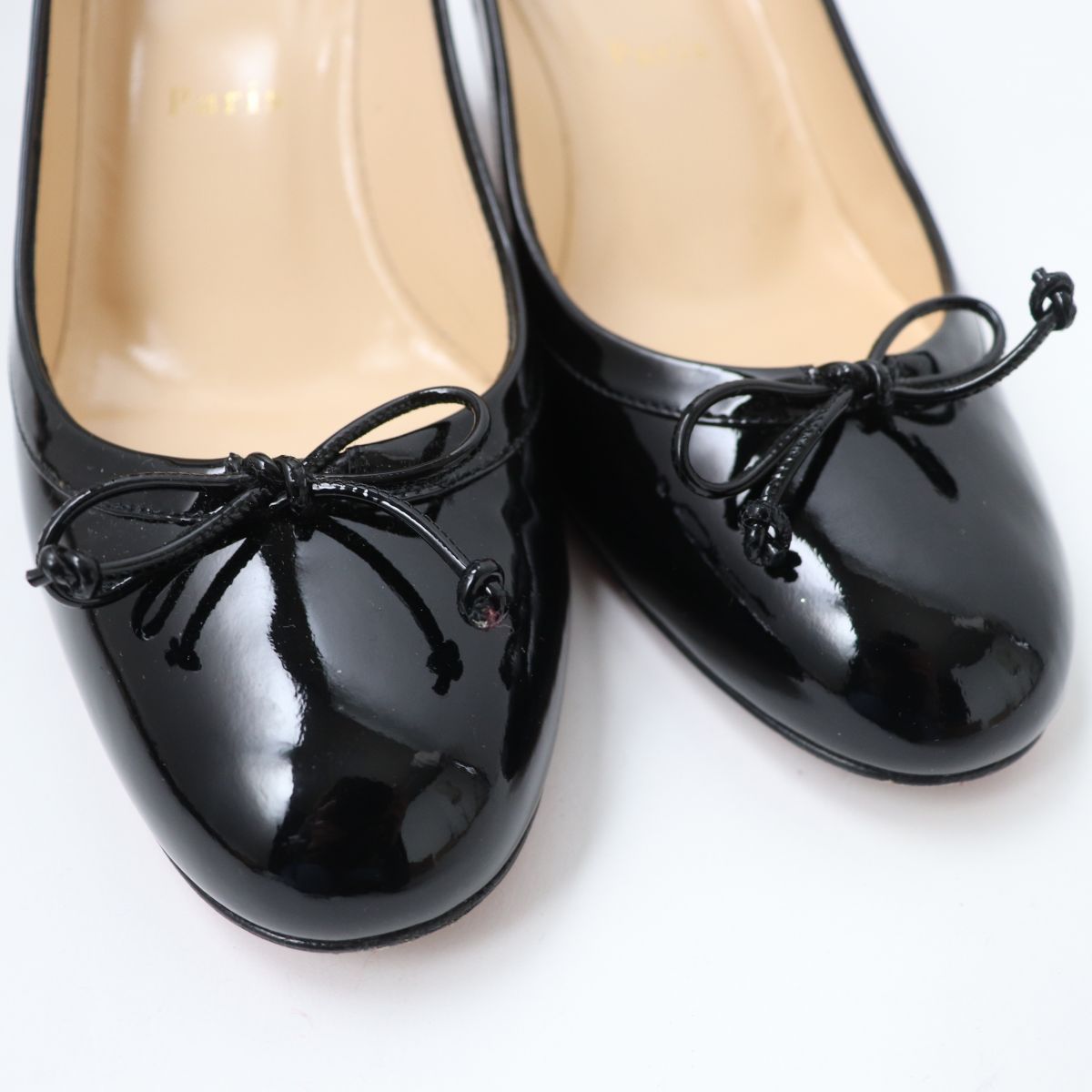 美品 クリスチャンルブタン MARCIA BALLA グリッター リボン パンプス ブラック 35 1/2(52139 美品 クリスチャンルブタン Marcia Balla Napa black 36 公式通販