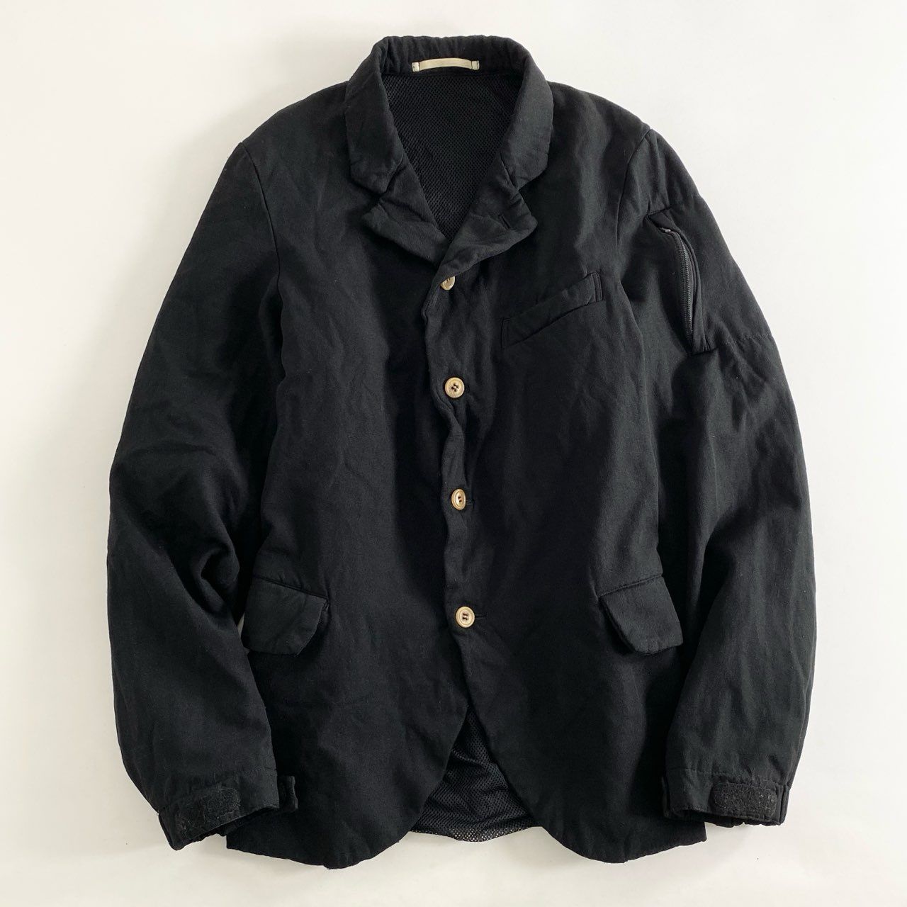 67i5 COMME des GARCONS HOMME PLUS コムデギャルソンオムプリュス AD2005 裏地メッシュ テーラードジャケット  ブレザー 日本製 縮絨 PP-J021 S ブラック - メルカリ