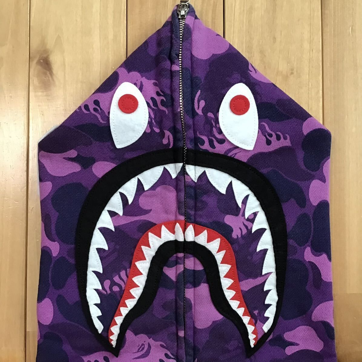 ☆ムック限定☆ Fire camo シャーク パーカー Mサイズ shark full zip hoodie a bathing ape flame  BAPE purple camo エイプ ベイプ - メルカリ