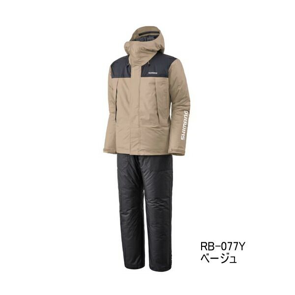≪ 25年9月新商品 ≫ シマノ ベーシックハイロフト レインスーツ 01 RB-077Y ベージュ 2XLサイズ